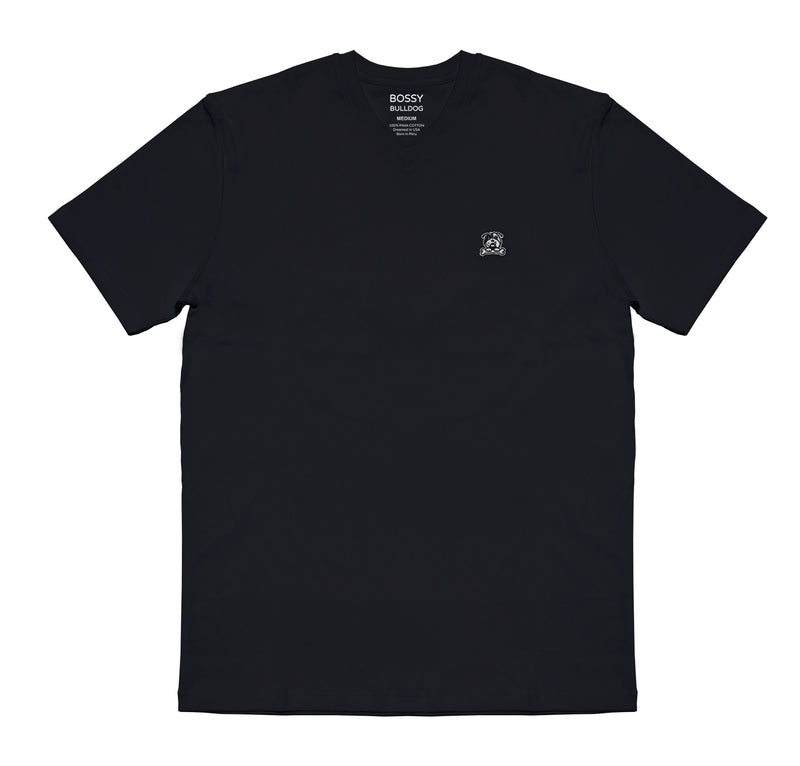 Men's V Neck T-Shirt - Bossy Black