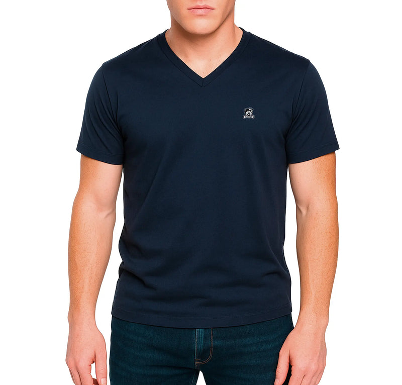 Men's V Neck T-Shirt - Barkin' Blue