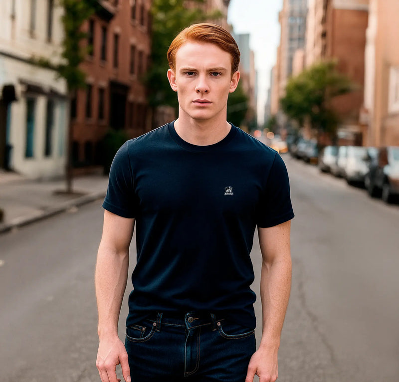 Mens Crew Neck T-Shirt - Barkin' Blue