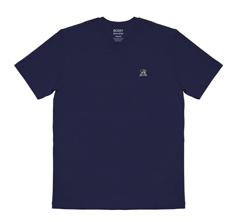 Men's V Neck T-Shirt - Barkin' Blue