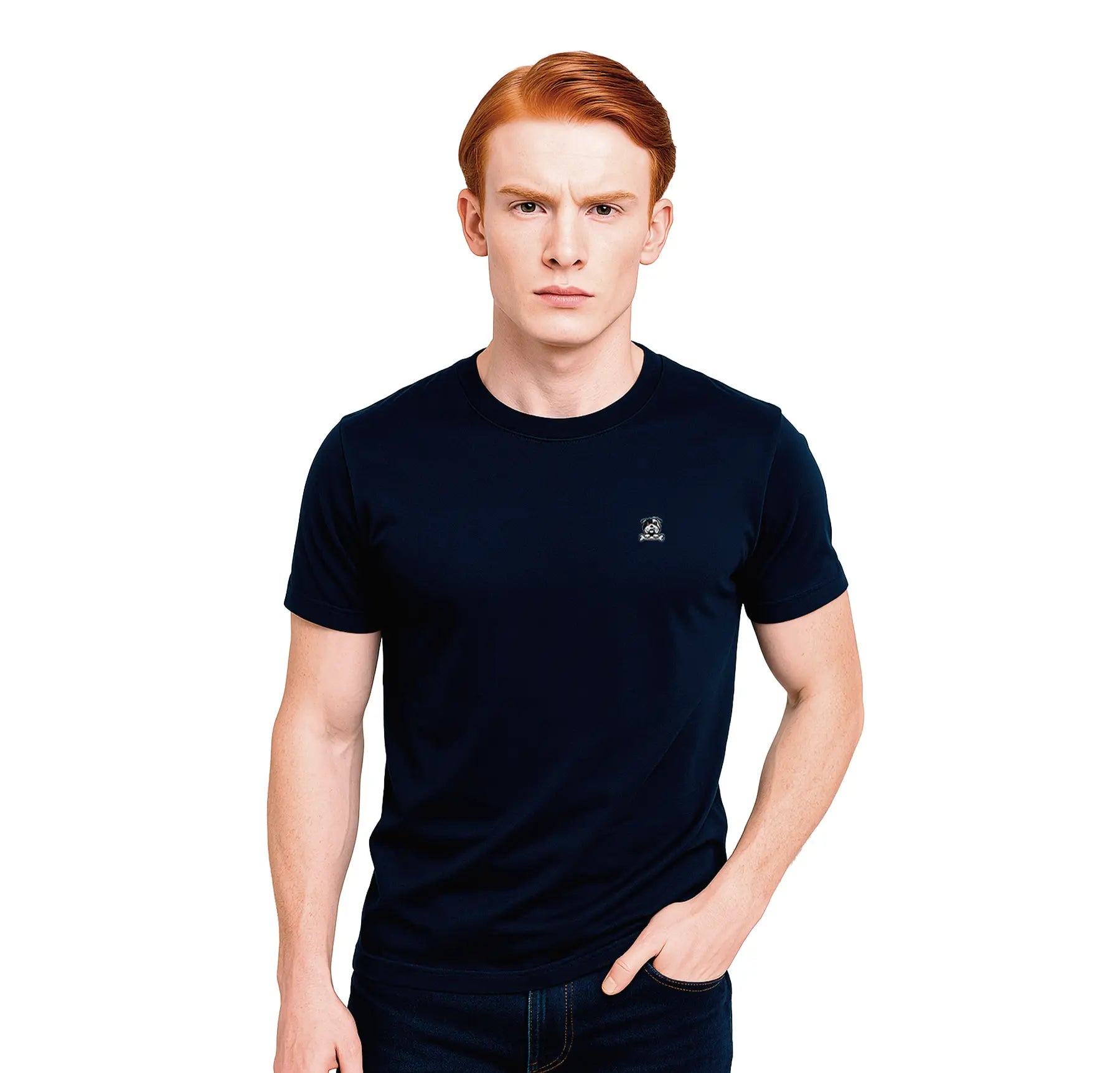 Blue premium Pima cotton mens polo shirt