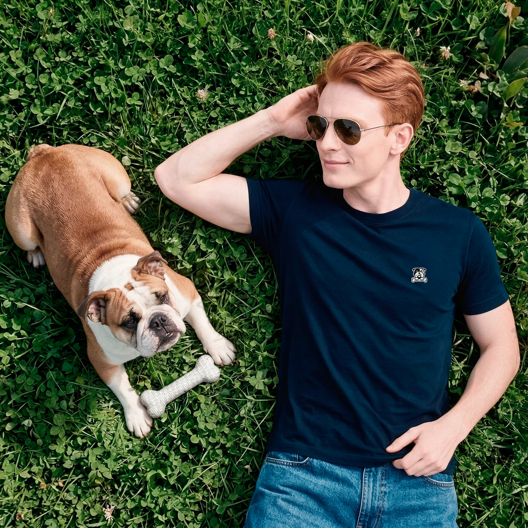 Mens Crew Neck T-Shirt - Barkin' Blue