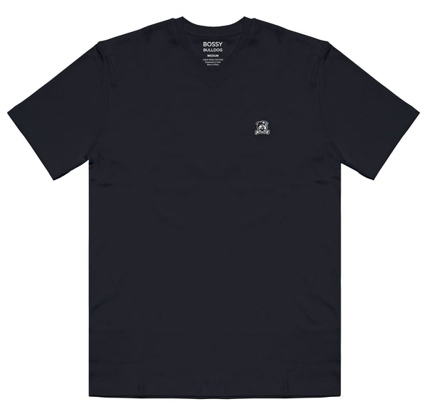 Men's V Neck T-Shirt - Bossy Black
